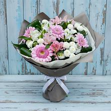 Букет цветов из:  Герберы, Альстромерии и Хризантемы в Любимовке