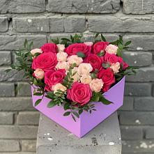 Цветочная композиция из Розы в коробке в Любимовке