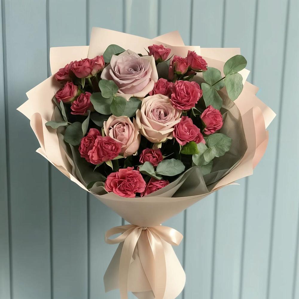Букет цветов из: Гвоздики и Розы в Любимовке
