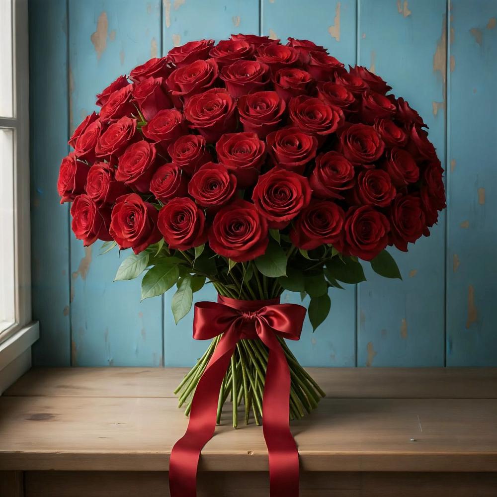 Букет Красные розы Блэк Меджик в Любимовке