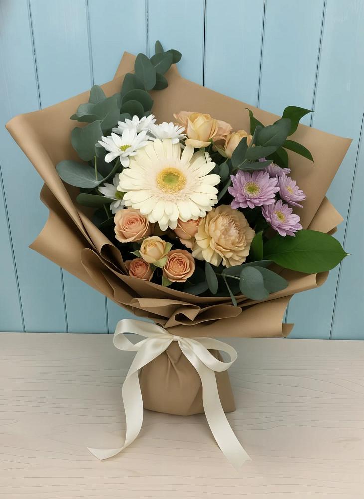 Букет цветов из: Герберы и Хризантемы в Любимовке