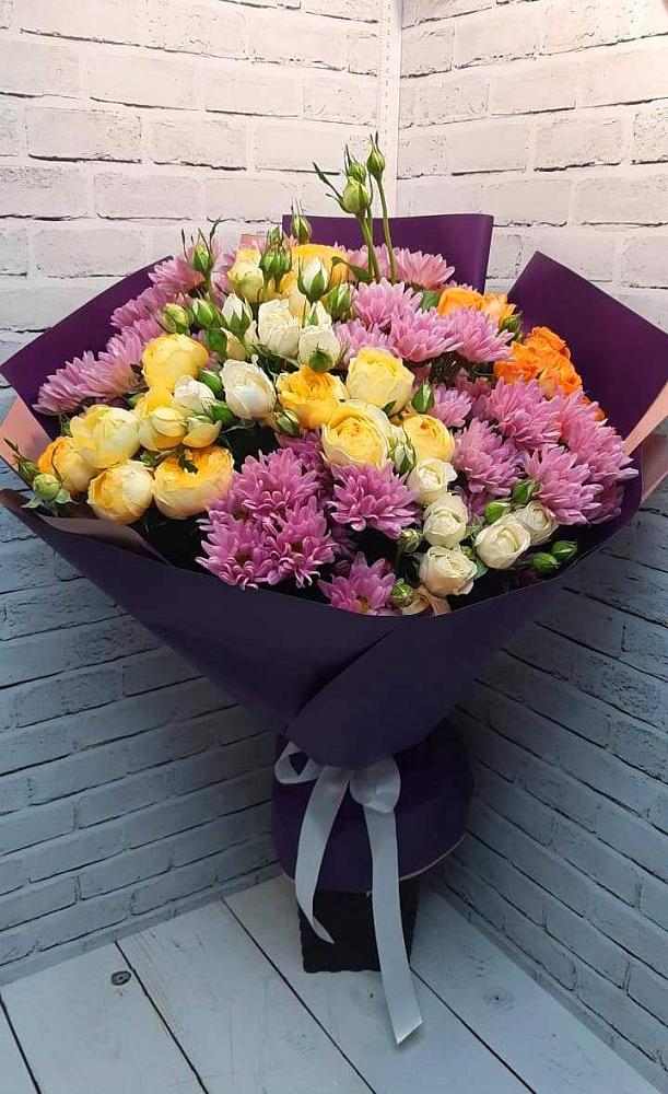 Букет цветов из: Хризантемы и Розы в Любимовке