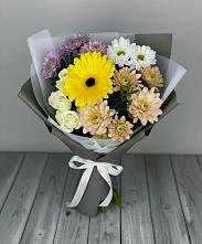 Букет цветов из:  Розы, Герберы и Хризантемы в Любимовке