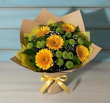 Букет цветов из:  Герберы и Хризантемы в Любимовке