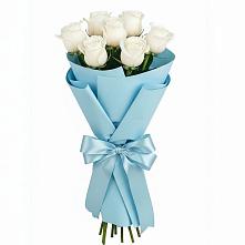 Букет 7 белых роз Проуд в Любимовке