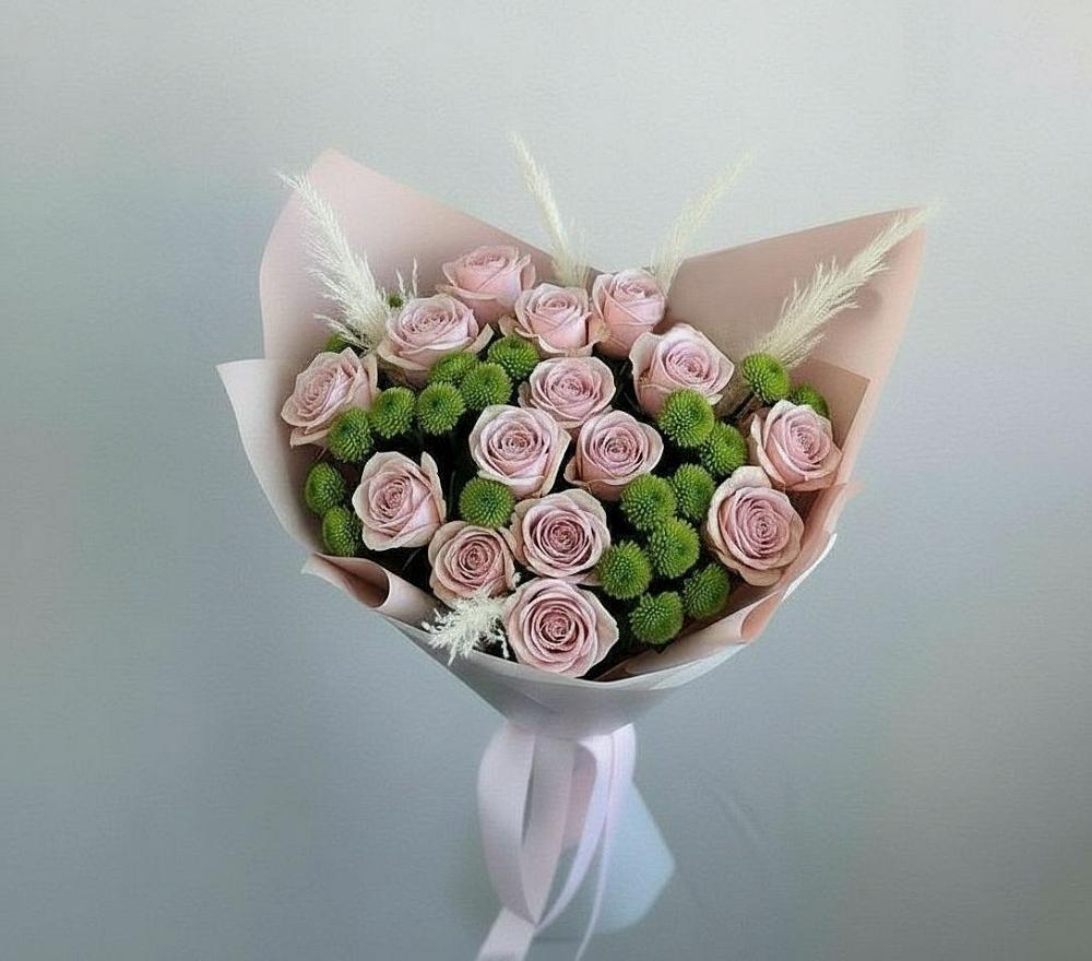 Букет цветов из: Розы и Хризантемы в Любимовке