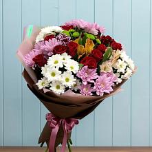 Букет цветов из:  Розы, Хризантемы и Альстромерии в Любимовке