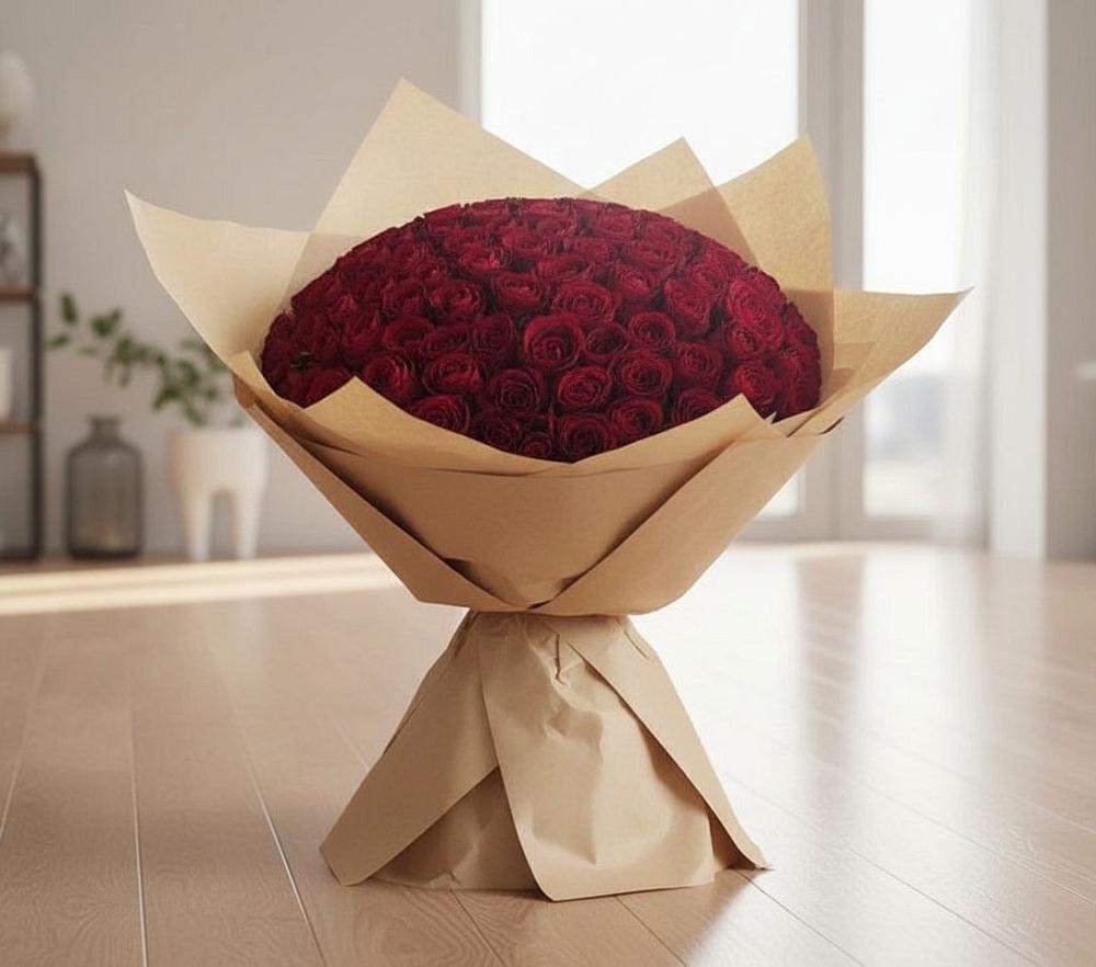 Букет 101 Красная роза в Любимовке