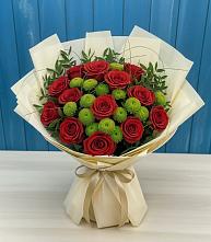 Букет цветов из:  Розы и Хризантемы в Любимовке