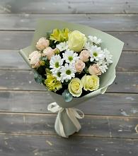 Букет цветов из:  Альстромерии, Розы и Хризантемы в Любимовке